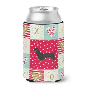 212 MAIN Dachshund Love 12oz Can-Bottle Hugger, Portable Kitchenware & Bar Utensil, Fade-Proof Permanently Dyed Drink Holder