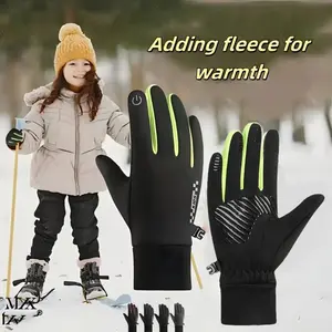 Kids Winter Gloves, Warm Touchscreen Windproof, Water Resistant, Soft Lining, Cycling Skiing Running Sports, Boys & Girls, Children