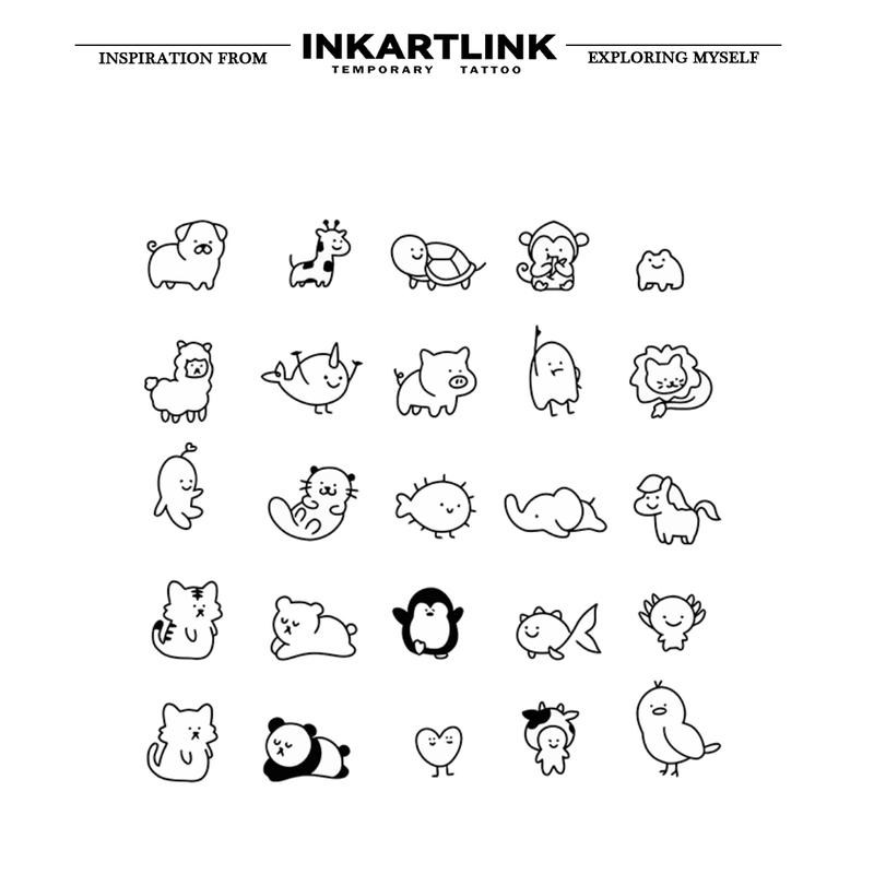 INKARTLINK Tattoo Tech, 2 Sheets Semi-Permanent Temporary Tattoos, Cute Dogs And Cats, Adult Art Design,Lasts 1-2 Weeks, Waterproof, Realistic Look, No Adhesive, No Reflection,For Man And Woman,Ideal for Swimming, Party