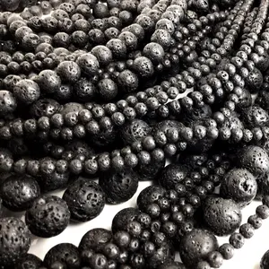 Mens Shungite & Lava Stone Necklace with Unique Bead Design and Copper Wire Wrap Accent for Adults Natural Beauty Jewelry