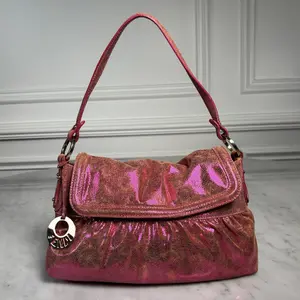 Pre-owned FENDI Printed Suede Shoulder Bags Pink Chef Bag