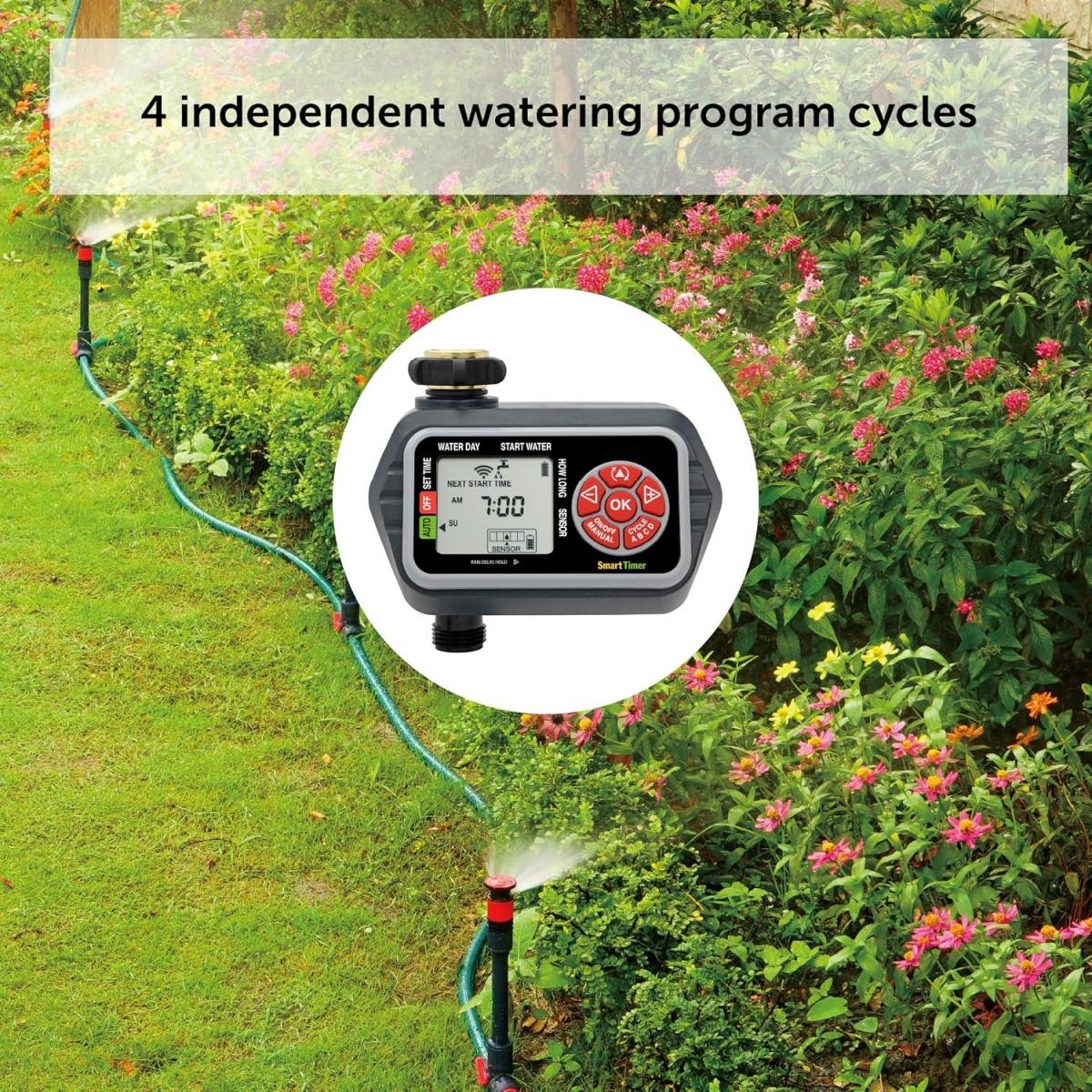 Digital Water Timer with LCD Display 1-Zone Programmable Manual Watering Rain Delay Moisture Sensor Compatible Eden 93411 Sprinkler System Timer for Garden Lawn Plant Watering Digital Water Timer with LCD Display 1-Zone Programmable Manual Watering Rain Delay Moisture Sensor Compatible Eden 93411 Sprinkler System Timer for Garden Lawn Plant Watering