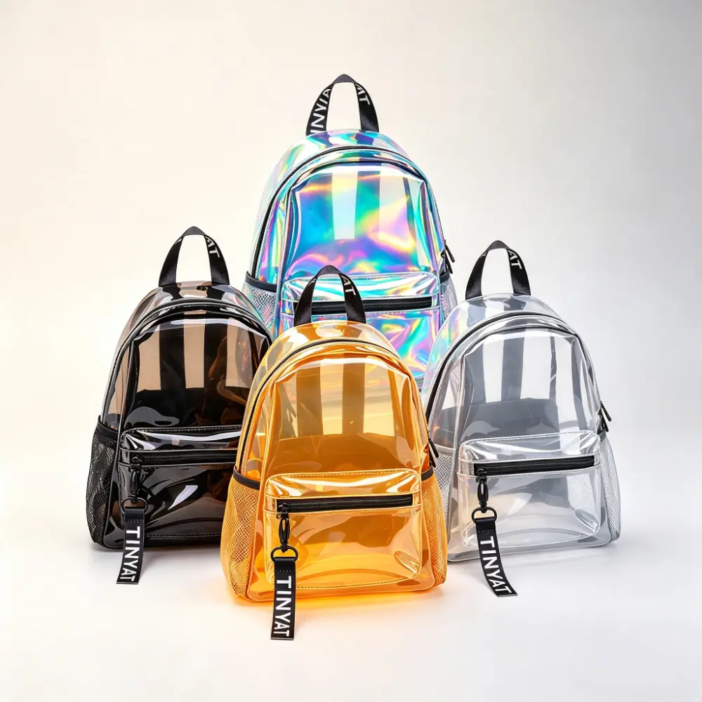 Transparent Waterproof PVC Jelly Gym Backpack - 20L, Internal Zipper, Casual Style for Outdoor Events, School Use