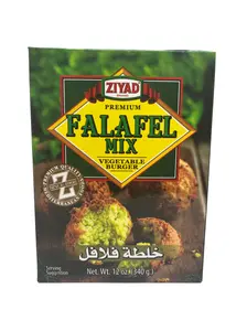Ziyad Premium Falafel Mix 12oz - Quick & Easy Vegetable Burger for Vegetarians & Meat-Lovers - Nutritious Snack