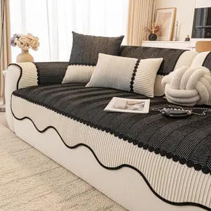 Wave Edge Simple Sofa Cover, Home Decor, Suitable for Living Room, Bedroom, Outdoor, Easy Clean, Detachable Washable, Pet Friendly, Sofa Couch Covers