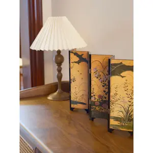 Japanese Antique Style Tabletop Miniature Folding Screen