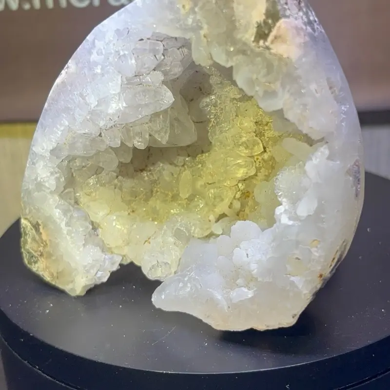Exquisite and Unique Natural Quartz Geode, Featuring Botryoidal Chalcedony - Semi-Finished Natural Crystal Jewelry Accessory