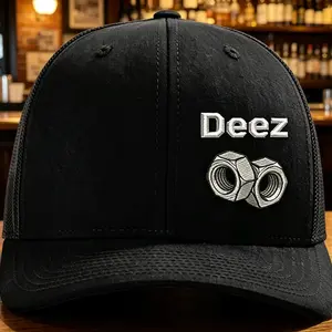 Deez Nuts Embroidered Trucker Hat | Premium Adjustable Breathable Mesh Unisex Funny Casual Classic Cap