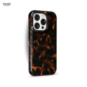 Dark Orange Tortoise Shell Phone Case for iPhone 17 16e 15 14 Pro Max 8 Plus SE