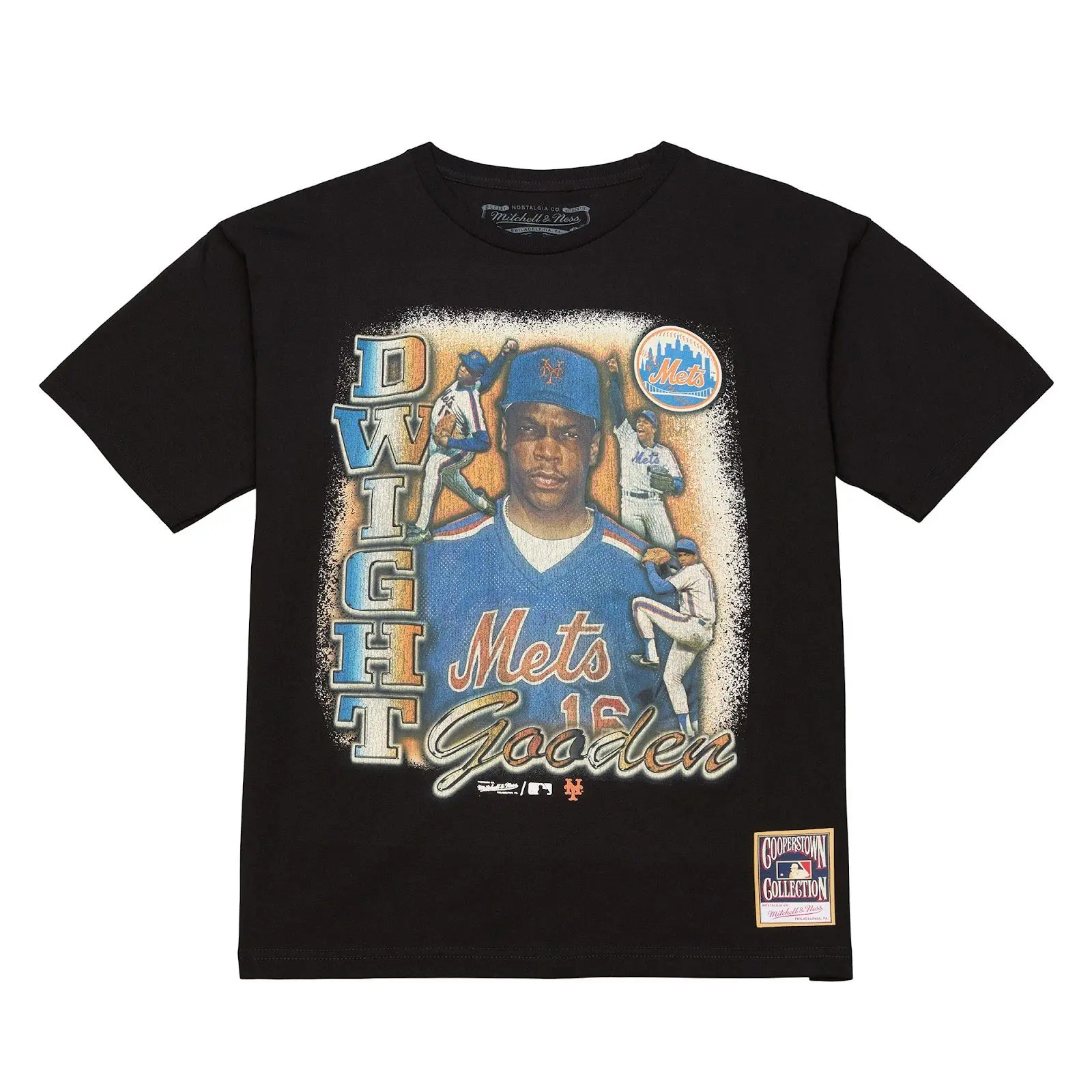 Dwight Gooden New York Mets Black Icon Legendary T-Shirt MLB Throwback Tee Graphic Vintage Fan Gear Mitchell & Ness