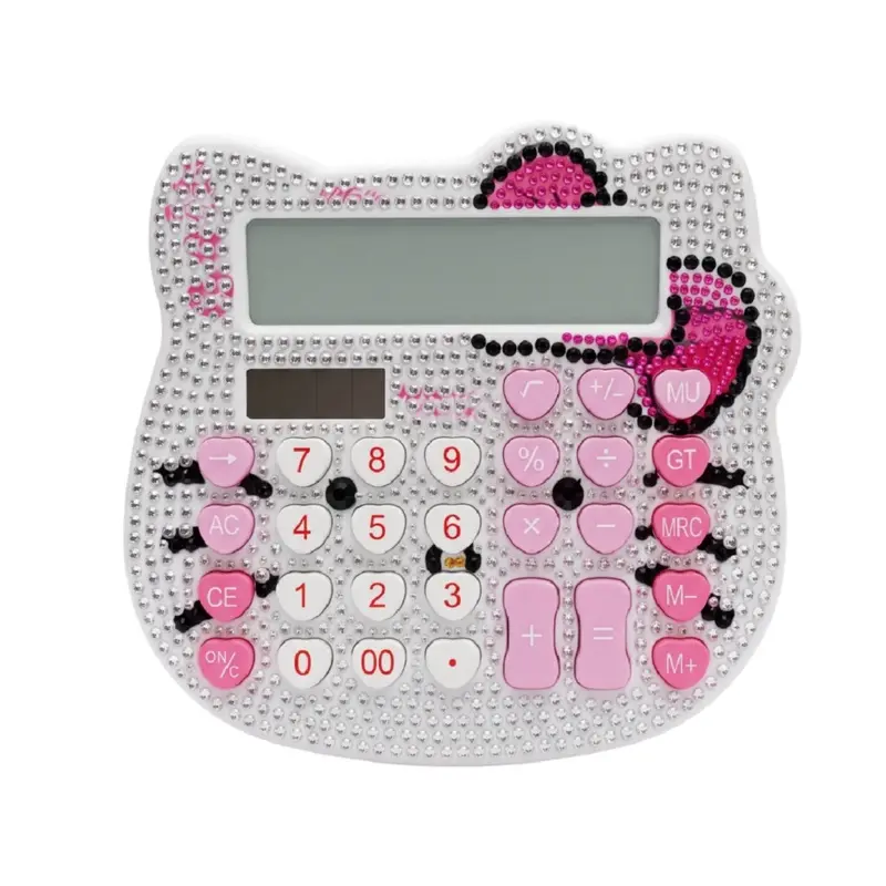 Silver Sparkly Cat Calculator – Cute Desktop Calculator for Budgeting, School & Office