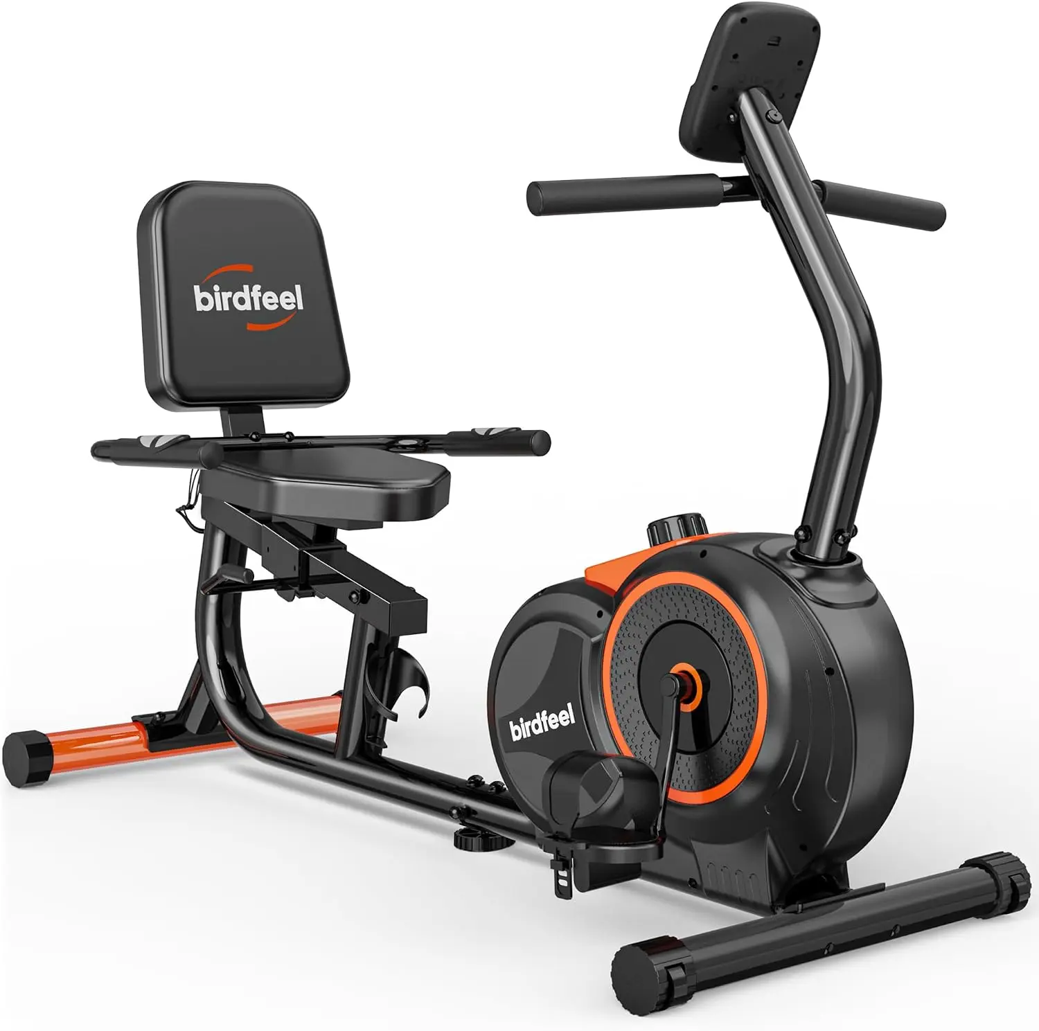 Recumbent Exercise Bike for Home, Recumbent Stationary Bike for Adults & Seniors, 400 LBS Weight Capacity, 16‑Level Adjustable Resistance, Soft Adjustable Seat