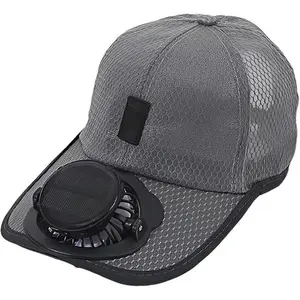 New Solar Fan Outdoor Fishing Hat-Solar SunProtection Sun Hat with Fan Solar Fan Hat DualPower Supply Fan Outdoor Fan Usb