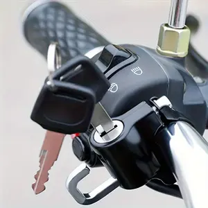 Motorcycle Handlebar Anti-theft Lock, Handlebar Installation Helmet Safety Lock, Durable Hook, Motorcycle & Bicycle Accessory
