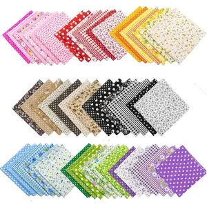 , 56 Pack Quilting Fabric 10"X10" Cotton  Squares Sheets Printed Floral Supplies for Sewing Patchwork Scrapbooking DIY Craft(8 Colors)