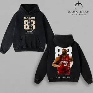 (Hoodie washed) Acid Washed Ultimate Bam Adebayo Historic 83 T-Shirt, Retro Bootleg Basketball Streetwear Shirt Fan Gear, Game Day Outfit, Gift For Basketball Fans