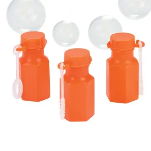 Bulk 48 Pc. Mini Hexagon Orange Bubble Bottles