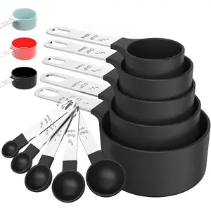 8 Piece Stainless Steel Measuring Cups and Spoons Set with Handles Coffee Spoon Flour Spoon Measuring Scoops for Dry & Liquid Ingredients Dishwasher Safe Kitchen Tools for Baking Cooking