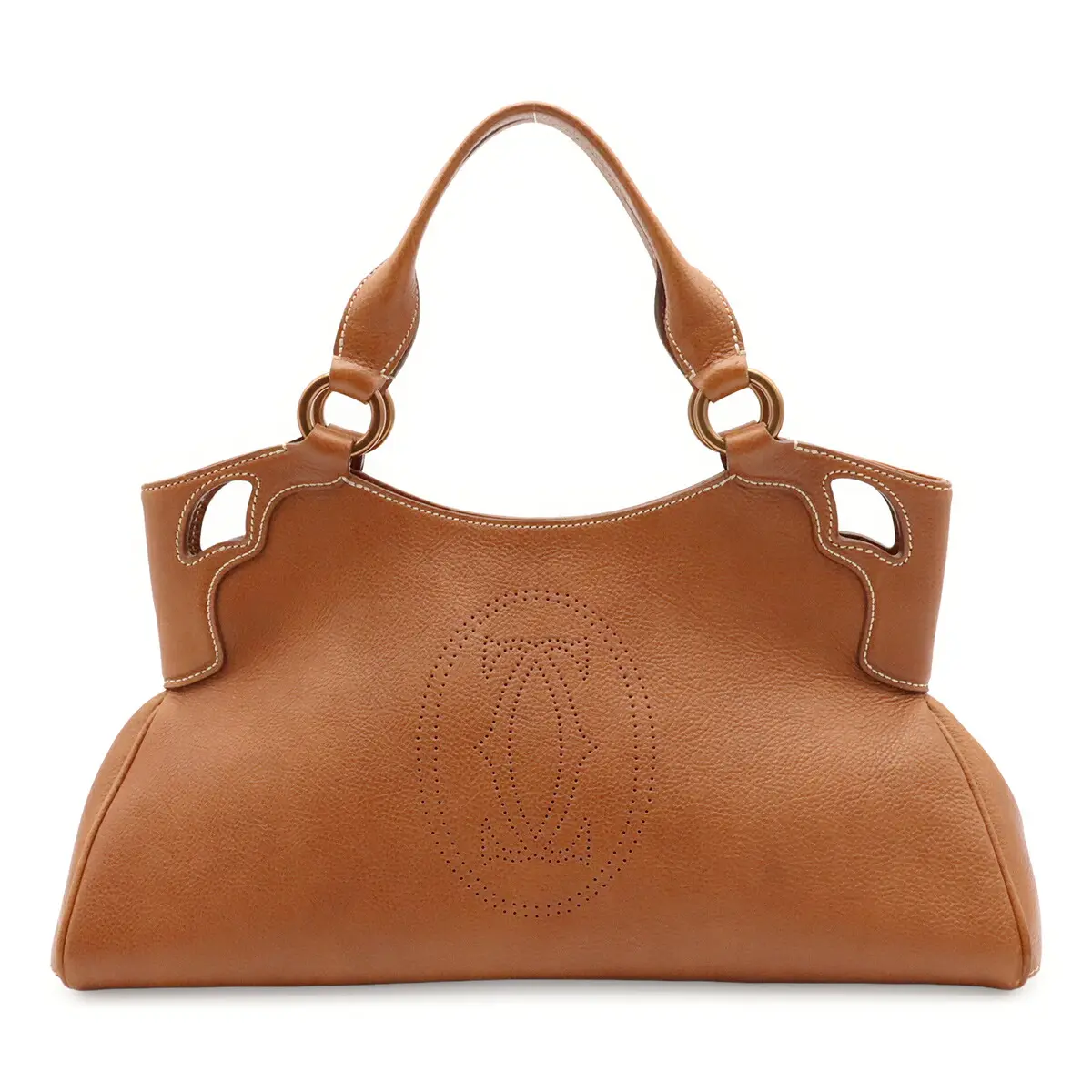 Pre-owned Cartier Calfskin Shoulder Bags Marcello de Leather Handbag