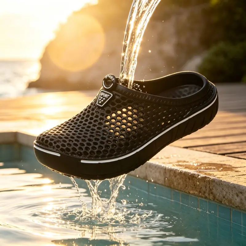 Unisex Breathable Mesh EVA Clogs - Round Toe, Non-Slip Design, Water-Friendly, Lightweight Slip-On Shoes for Beach, Quick Errands, Casual Wear,back to school,back to school haul