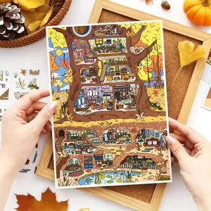 My Little House Series 25th Edition Large Version DIY Handmade Decoration Stickers, 4 Sheets Scrapbook & Diary Making Supplies