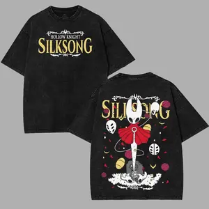 Hollow Knight SIlksong hornet vessel princess indies Washed anime manga game T Shirts Streetwear graphic tee Menswear unisex vintage merch graphic design