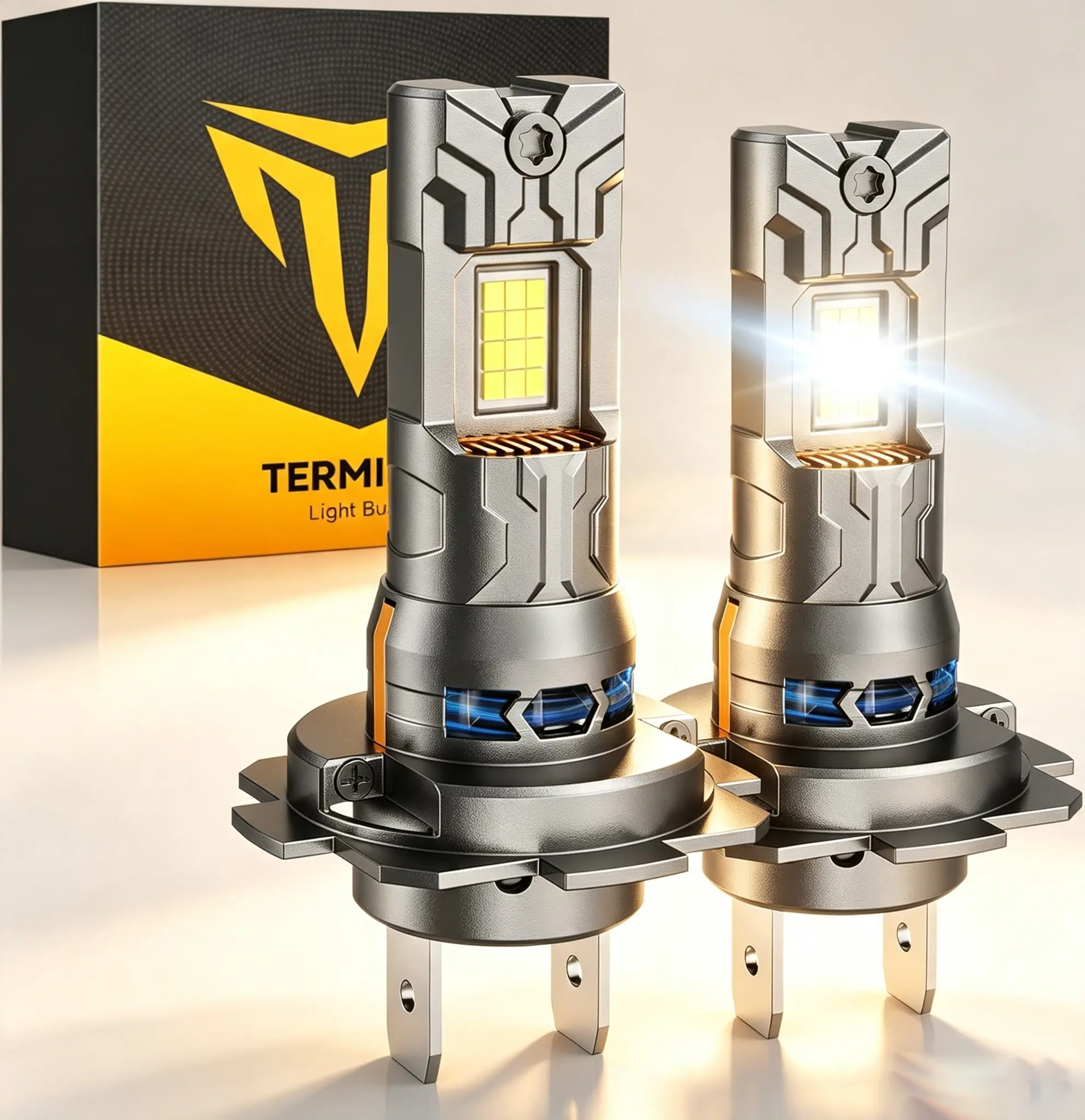 Fahren 2026 New Generation H7 LED Headlight Bulbs, High Performance 70000LM 18CSP LED Chips, 1:1 Mini Size, Plug and Play No Adapter, IP68 Waterproof, Long 10-Year Lifespan, Pack of 2