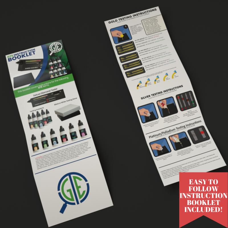 JSP & GTE Gold/Silver Test Acid Tester Kit 14k .999 .925 Sterling Testing Stone Detect Easy to Use for Jewelry Scrap Bars Coins