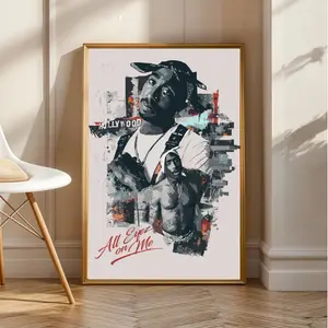 Tupac Shakur Portrait Style Poster, Vintage Retro Rap Music Wall Art (Unframed / Print Only)