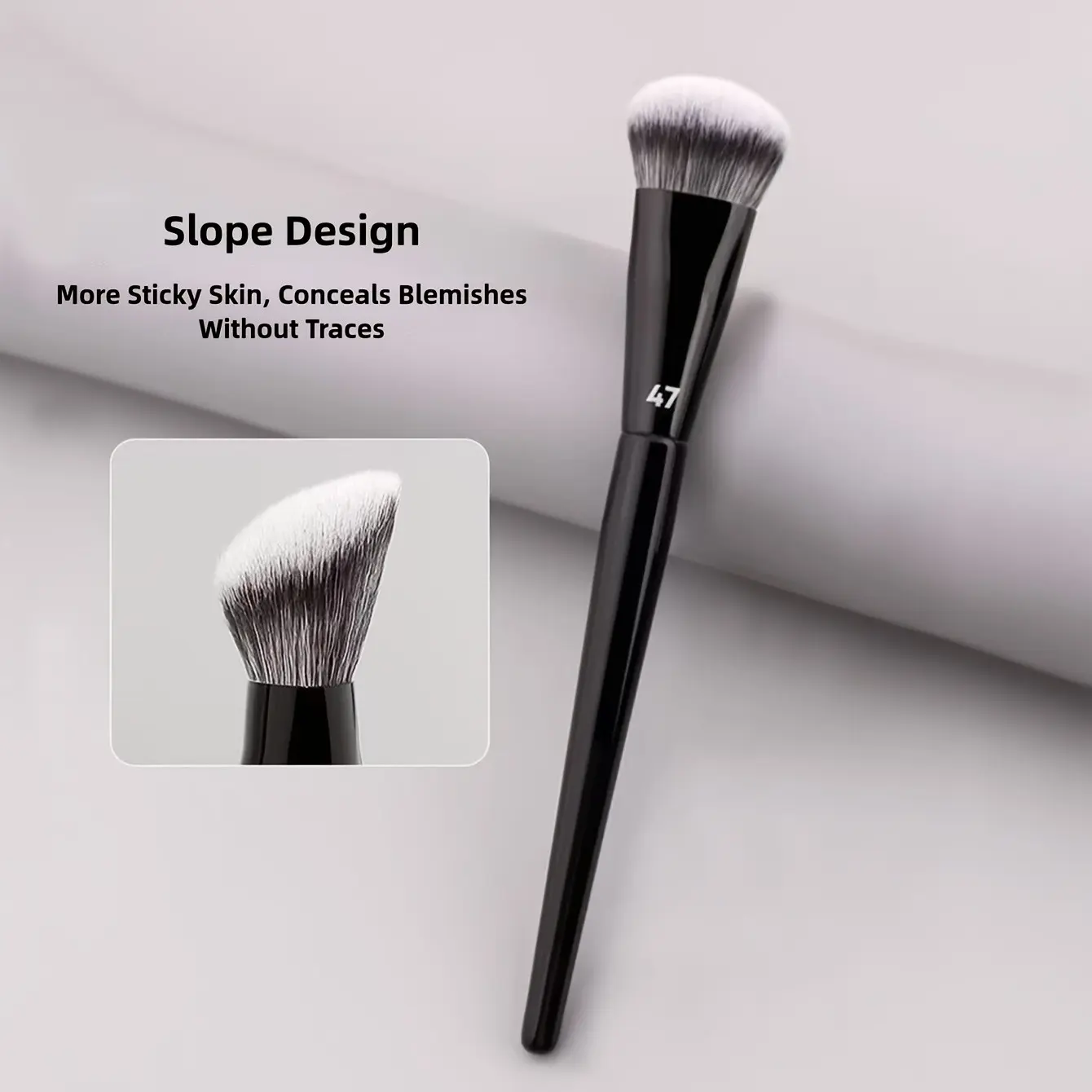 Tapered Makeup Brush, Angled Foundation Blush Contour Brush, Face Contour Brush, Face Makeup Brushes, Cosmetic Brushes, Ideal for All Skin Types, Comfortable Abs Handle, Perfect Gift for Women