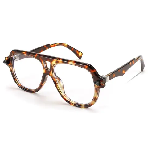 FEISEDY Sturdy Aviator Frame Quality Eyeglasses - Stylish Unisex Blue Light Glasses for Women, Anti Glare Non-Prescription Lenses, UV400 Shield, Computer Use, Family Gifting Fashion Accessory B0039