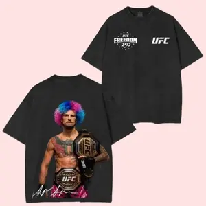 UFC Freedom 250 Unisex Washed T-Shirt Unisex, Vingtage Graphic Design, Iconic Wrestling Print, Classic Fan Apparel Cotton Fabric, Menswear Oversized Streetwear