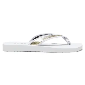 PUMA Womens Sandy Metallic Shine Flip Flops Casual Sandals Casual - Gold, White