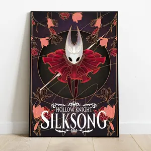 Hollow Knight Silksong Poster, Gaming Wall Art, Game Room Decor, Metroidvania Print