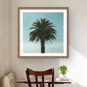 212 MAIN C1FM2424NBSZRG 24x24 in. Wood Framed Matted Palm Tree Photo - Vibrant Artistic Nature Wall Decor, Home Supplies
