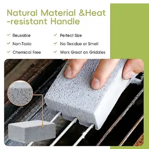 1 Heavy-duty Barbecue Cleaning Kit - Barbecue Cleaning Brick, suitable for cleaning barbecue grills, barbecue boxes, camping and picnic, removing scale from cookware, and various cleaning scenarios in the kitchen, etc.