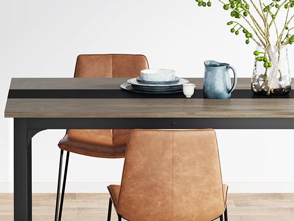 for 6-8Tribesigns 70.8” Rectangle  Dining Table, Large Office Computer Desk with Thicken Frame, Modern Simple Home Furniture for Living Room, Kitchen Room