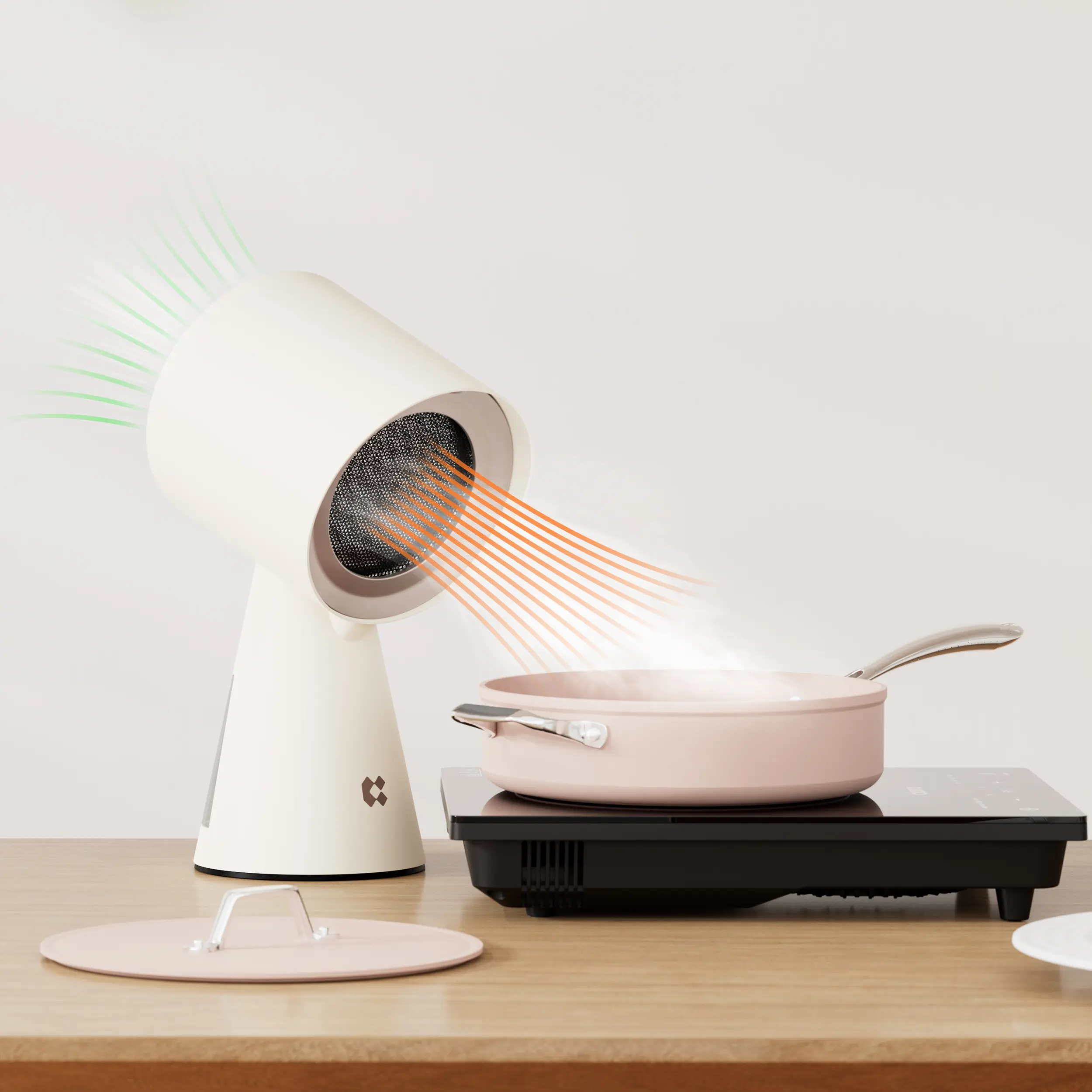 Ciarra Compact Countertop Range Hood, Portable Ductless Exhaust Fan with 2-Speed DC Motor, Aluminum & Carbon Filters, Washable, No Installation, Odor & Smoke Reduction for Apartment, RV, Camper, Indoor BBQ