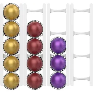 20-Pod Space-Saving Coffee Pod Holder Compatible with Nespresso VertuoLine Capsules, Organizer for Wall Cabinet or Under-Counter Mount, White