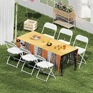 4/6 Pack Plastic Folding Chair 330LB Load Capacity Living Room Dinner Chairs Lightweight Portable Indoor/Outdoor Home Office