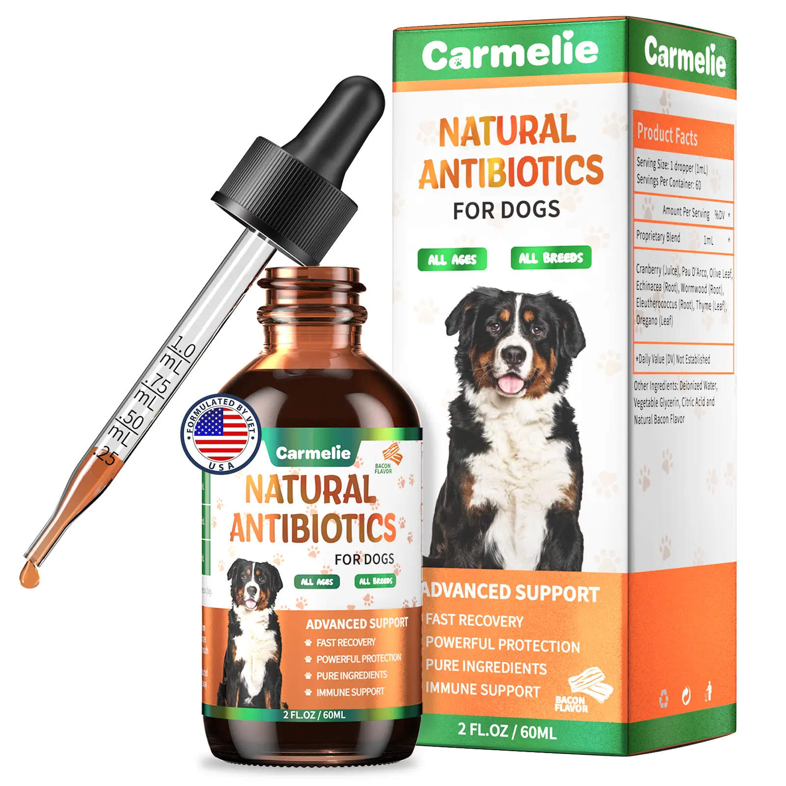 Carmelie All-Natural Dog Drops – Seasonal Wellness & Immune Care – 2 fl oz
