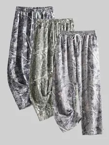 Unisex Casual Loose-Fit Elastic Waist Pants, All-Season Comfortable Sporty Long Trousers, Fashionable Full-Length Printed Bottoms