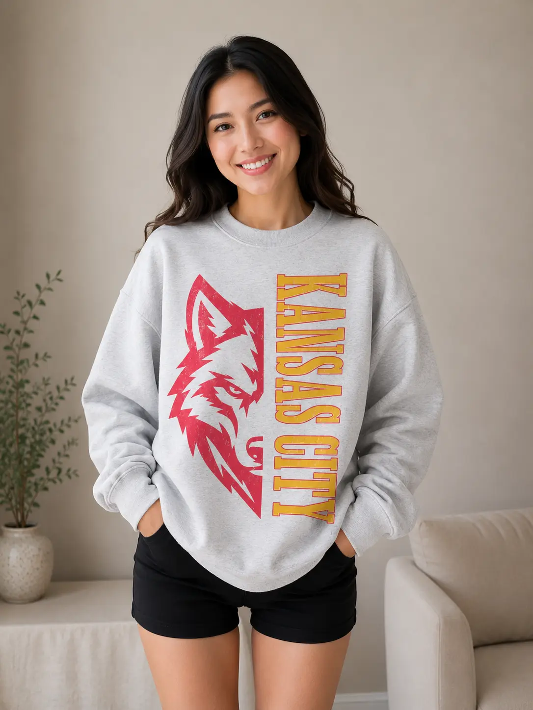 Kansas City Game Day Vintage Sweatshirt, 90s Retro Graphic Tee, Funny Mascot Oversized Shirt, Football Fan KCF011