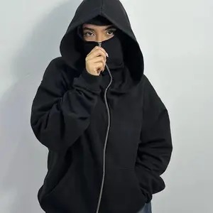 2025 Men’s High-Quality Zip Hoodie with Ninja Mask