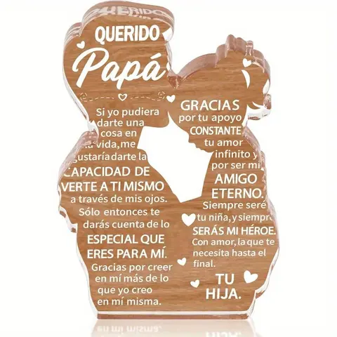 Heartwarming Daughter's Gift to Father, Acrylic Plaque Logo, Acrylic Decorative Plaque Sign, Acrylic Creative Desktop Decoration, Desk Signage Decoration, Best Father's Day & Christmas Gift, Office Desk Decoration