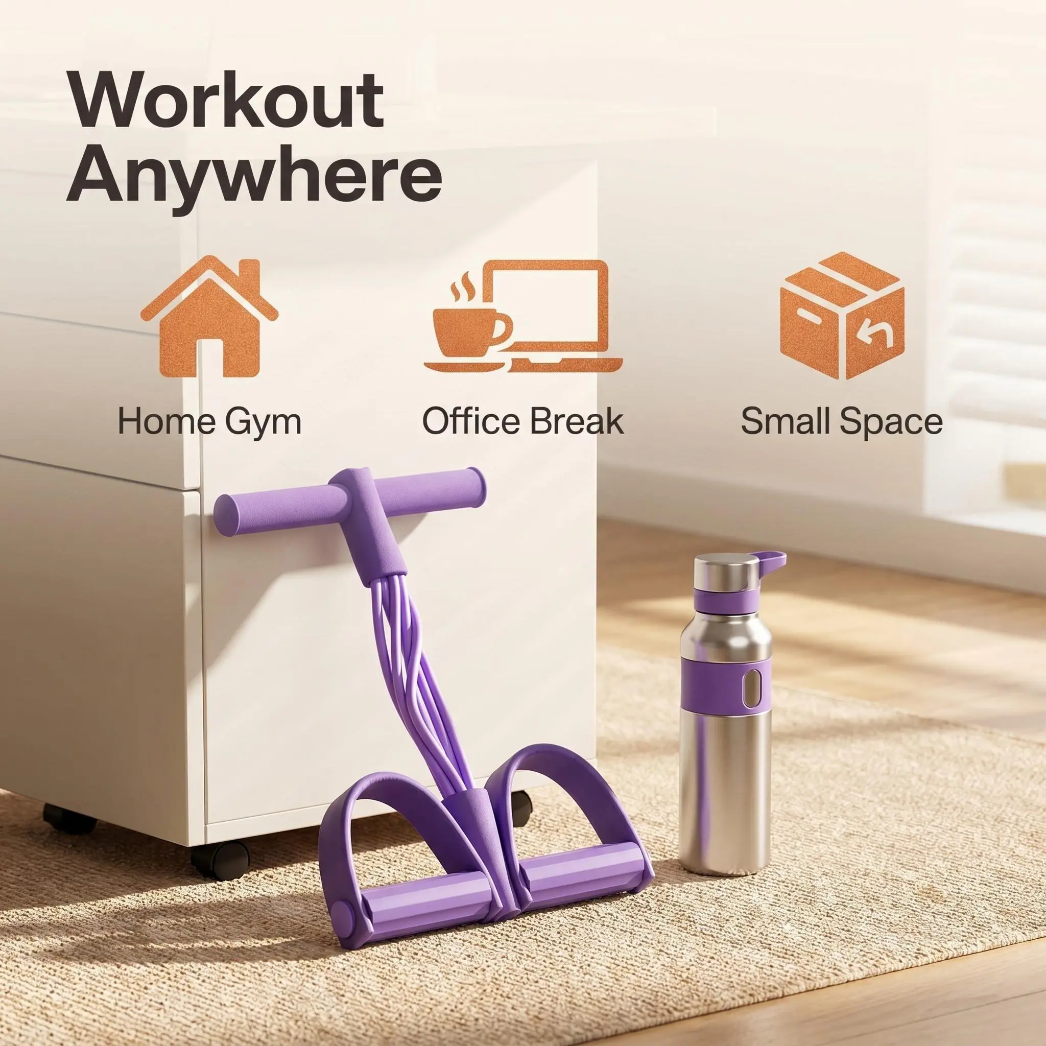 6-Strand Adjustable Ab Workout Equipment, Heavy Duty Core Training Device for Abdominal Exercise, Tummy Workout Trainer with Leg and Core Support for Home Gym Fitness