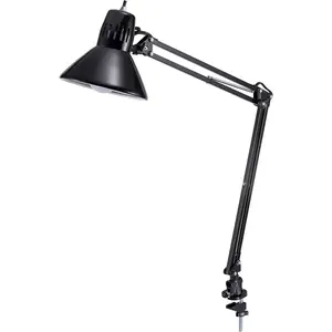 Office VLF100 LED Swing Arm Desk Lamp with Clamp Mount, 36" Reach, Includes LED Bulb,Black
