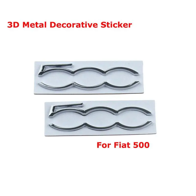 2PCS Metal Decal Car Styling 3D Badge Letter Decorative Stickers For Fiat 500 Punto Bravo Stilo Panda Abarth 124 695 Accessories