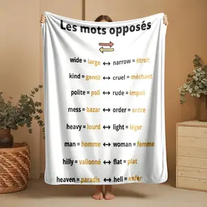 1 piece Common French Antonyms - English Translation 1. grand - petit big - small 2. chaud - froid hot - cold 3. rapide - lent fast - slow 4. nouveau - ancien new - old 5. fort - faible strong - weak 6. ouvert - fermé open - closed 7. heureux
