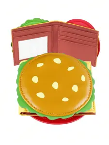 Cute Hamburger-Shaped Bifold Women's Wallet, Designer Men's Wallet & Card Holder